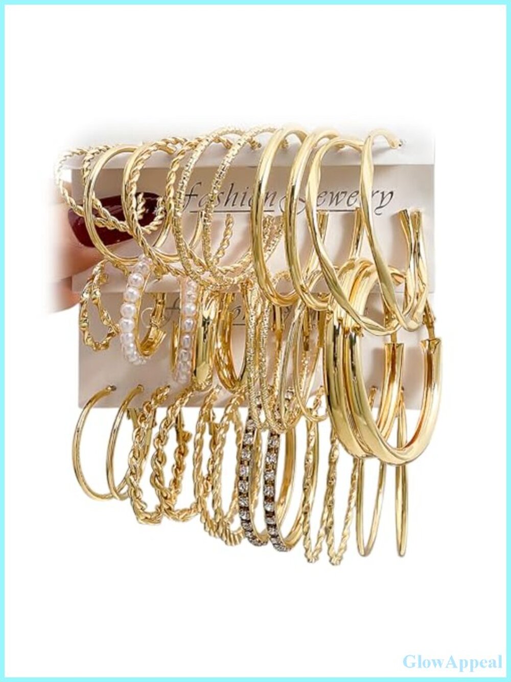 18 Pairs Gold Hoop Earrings Set for Women Statement Jewelry Gift